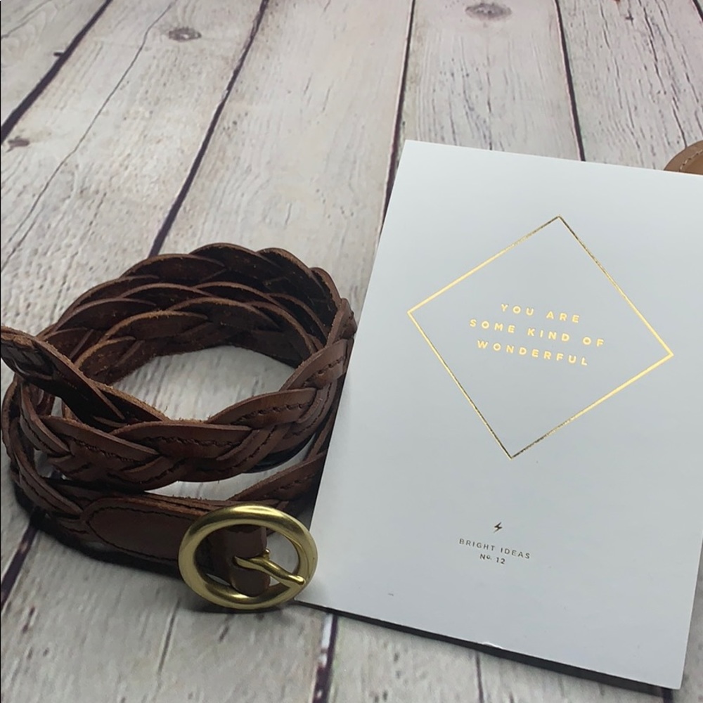 Brown woven Leather Belt
